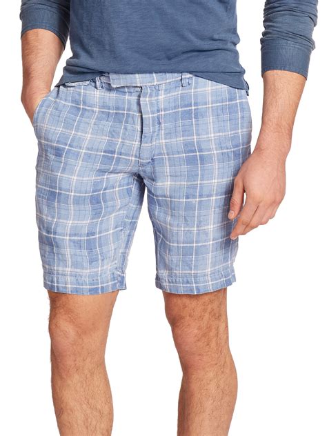 mens navy blue linen shorts